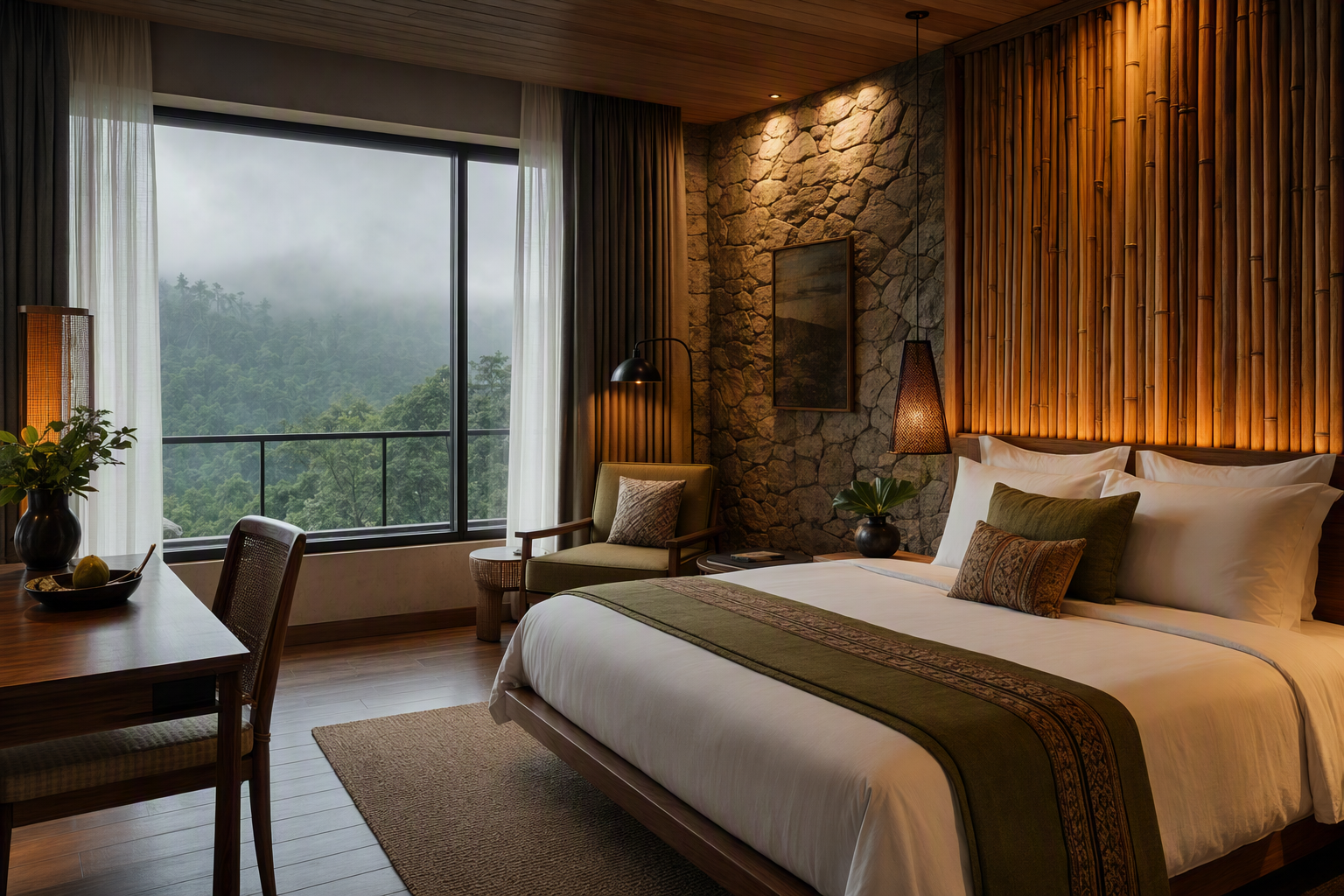 Forest Studio concept interior with bamboo detailing