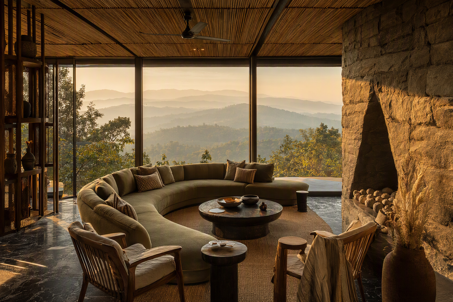 Ridge Suite concept interior with a framed hill view